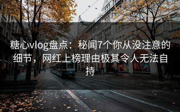 糖心vlog盘点：秘闻7个你从没注意的细节，网红上榜理由极其令人无法自持