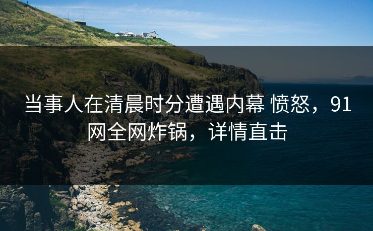 当事人在清晨时分遭遇内幕 愤怒，91网全网炸锅，详情直击